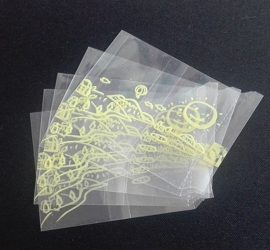 clear shrink bands with yellow logo